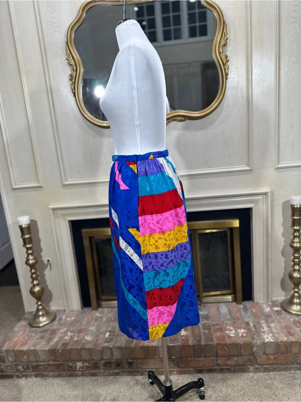 Anne Crimmins UMI‎ Collections Silk Skirt size 14 Vintage Avant Garde Maximalist